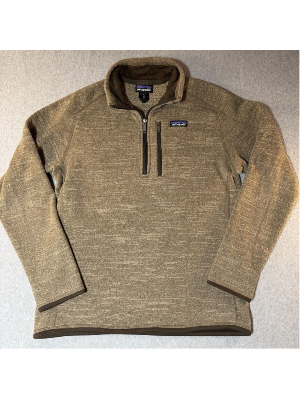 Patagonia Better Sweater 1/4 Zip Pullover Fleece Mens M Brown Hiking Casual